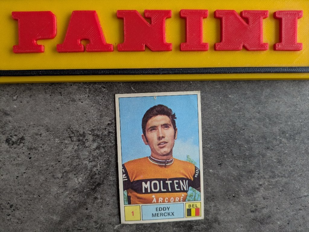 PANINI STICKER EDDY MERCKX SPRINT 71 ANNO 1971 nr 1 prent, Verzenden, Sticker