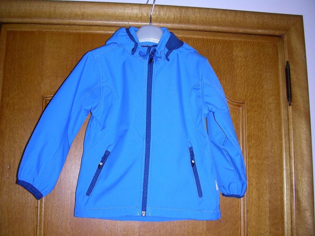 Blauwe vest in softshell met rits + kap, Color Kids, 104-110, Kinderen en Baby's, Zo goed als nieuw, Jongen, Jas, Ophalen