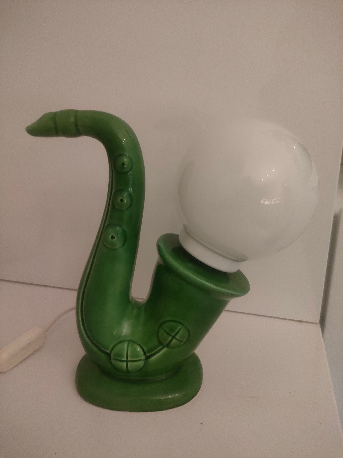 Vintage keramische saxofoon lamp jaren 80, Ophalen of Verzenden