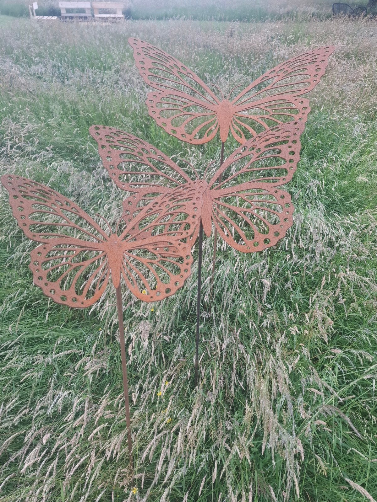 tuindecoratie met Cortenstaal vlinders op staak! EYECATHER, Tuin en Terras, Tuinwanddecoratie, Ophalen