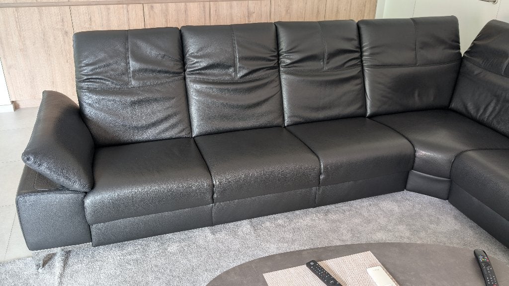 Prachtig ROM Lederen Hoeksalon (220 cm x 310 cm), Enlèvement, Comme neuf, Cuir, Tijdloos