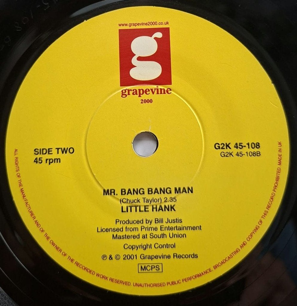 Little Hank - Mr. Bang Bang Man * Popcorn Oldies *, CD & DVD, Enlèvement ou Envoi, 7 inch, Housse de protection extérieure, Comme neuf