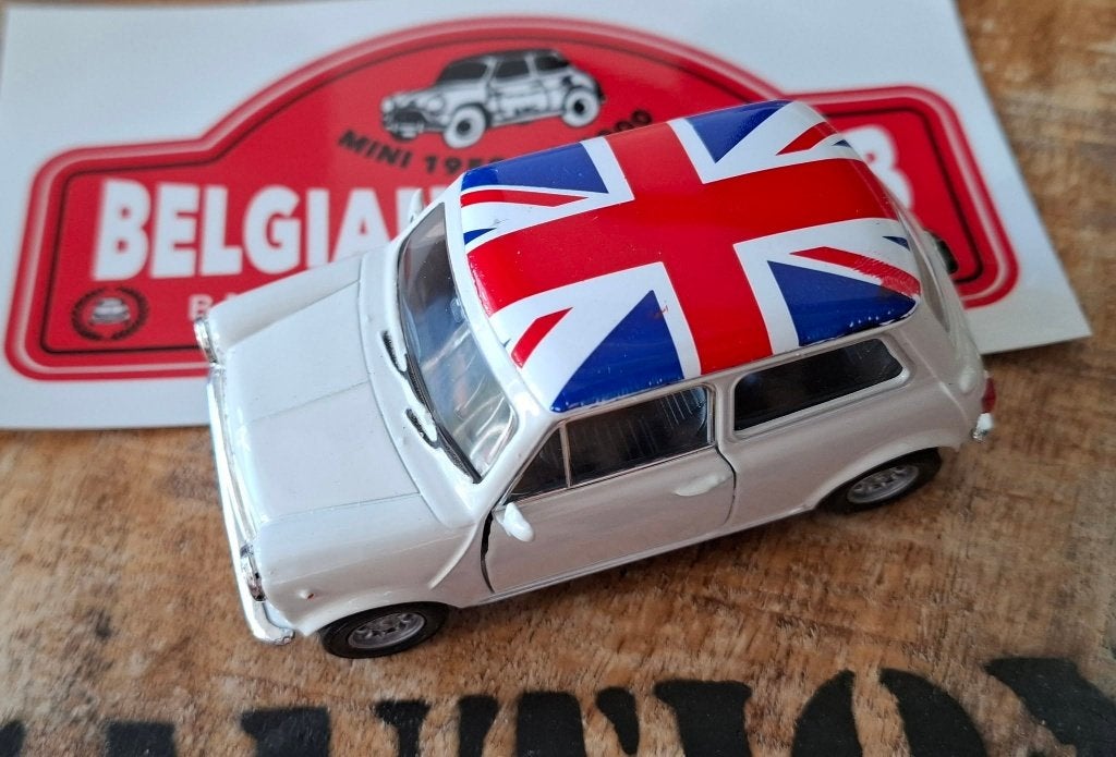 LEYLAND MINI 1300 COOPER White Top Union Jack WELLY S Neuve, Ophalen, Nieuw, Auto, Britains