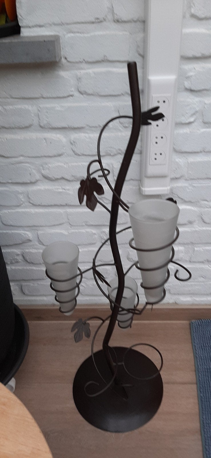 ijzeren voet met vaasjes, Ophalen, Zwart, Metaal, 100 cm