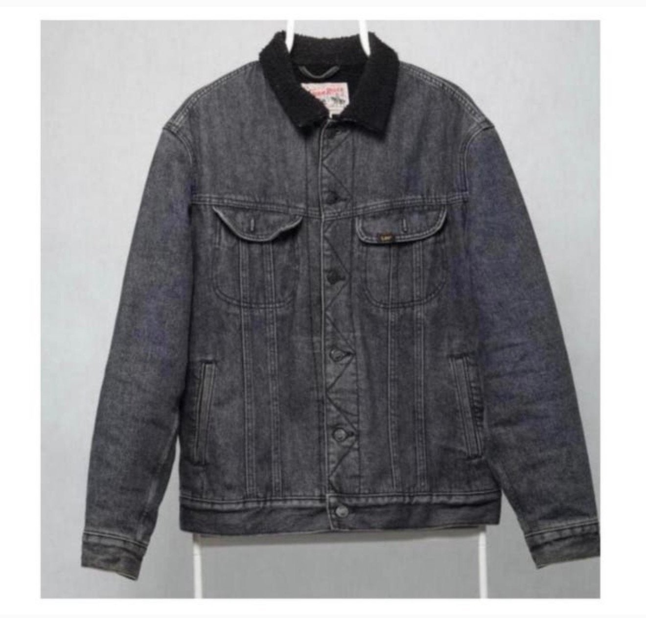 LEE STORM RIDER sherpa denim jack 1975 M donkergrijs Jas, Ophalen of Verzenden, Zo goed als nieuw, Maat 48/50 (M), Grijs