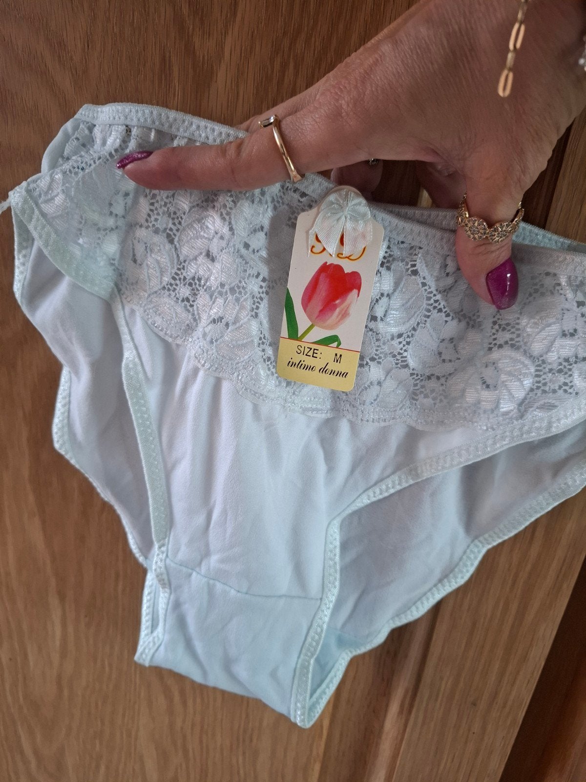 Nieuwe slip M witgroen j.d, Kleding | Dames, Ondergoed en Lingerie, J.d, Verzenden, Blauw