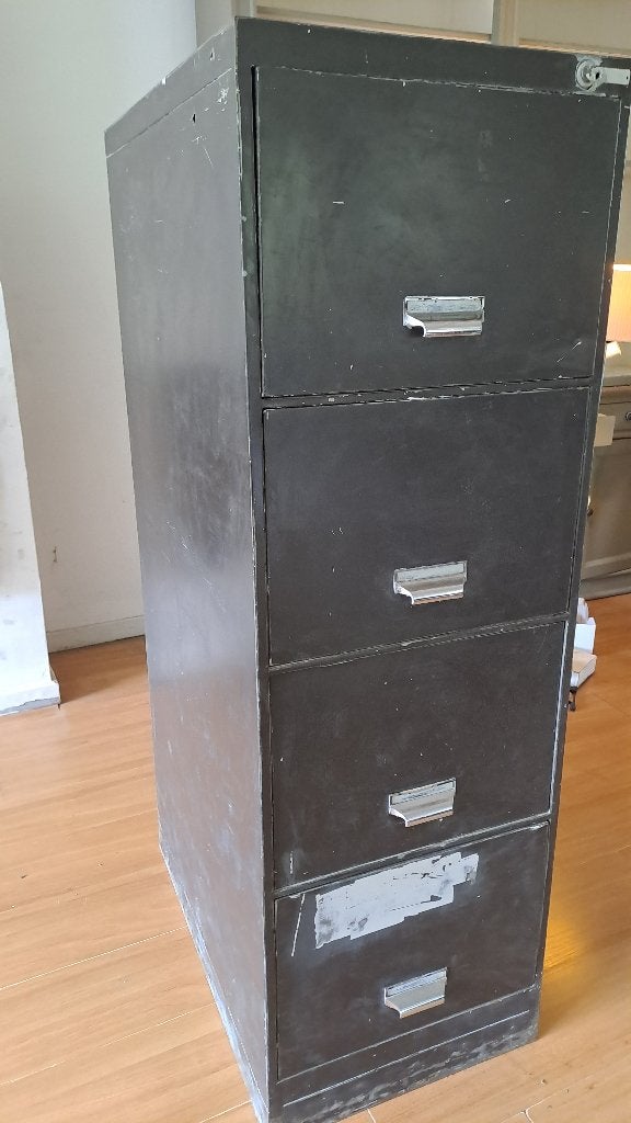 Vintage old style metalen dossierkast, Huis en Inrichting, Kasten | Roldeurkasten en Archiefkasten, Ophalen, Minder dan 50 cm