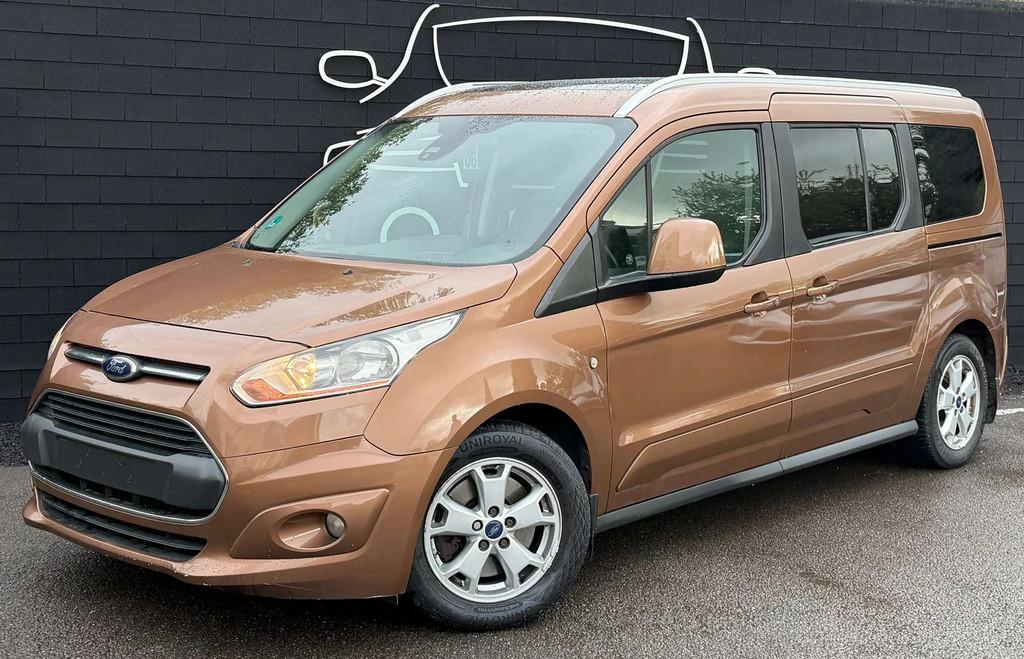 Ford Tourneo Connect 1.6 TDCi+7 PLACES+TOIT PANO+AIRCO+JANTE, Auto's, Euro 5, Stof, Gebruikt, Zwart