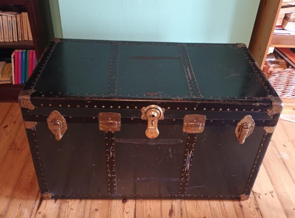 Coffre vintage, Maison & Meubles, Accessoires pour la Maison | Coffres, Utilisé, 50 à 100 cm, Autres essences de bois, Métal, Autres matériaux