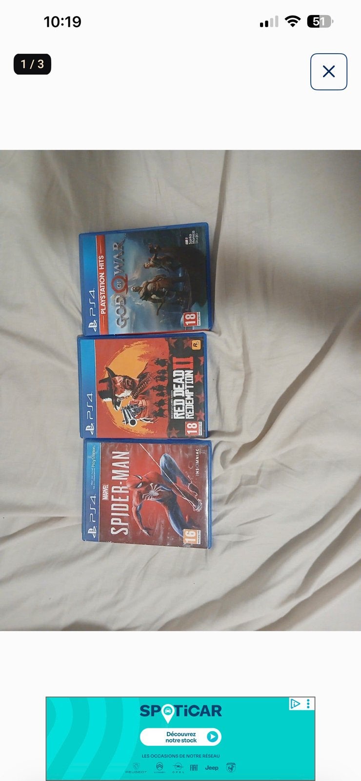 3 jeux playstation 4 est 5, Enlèvement, Comme neuf