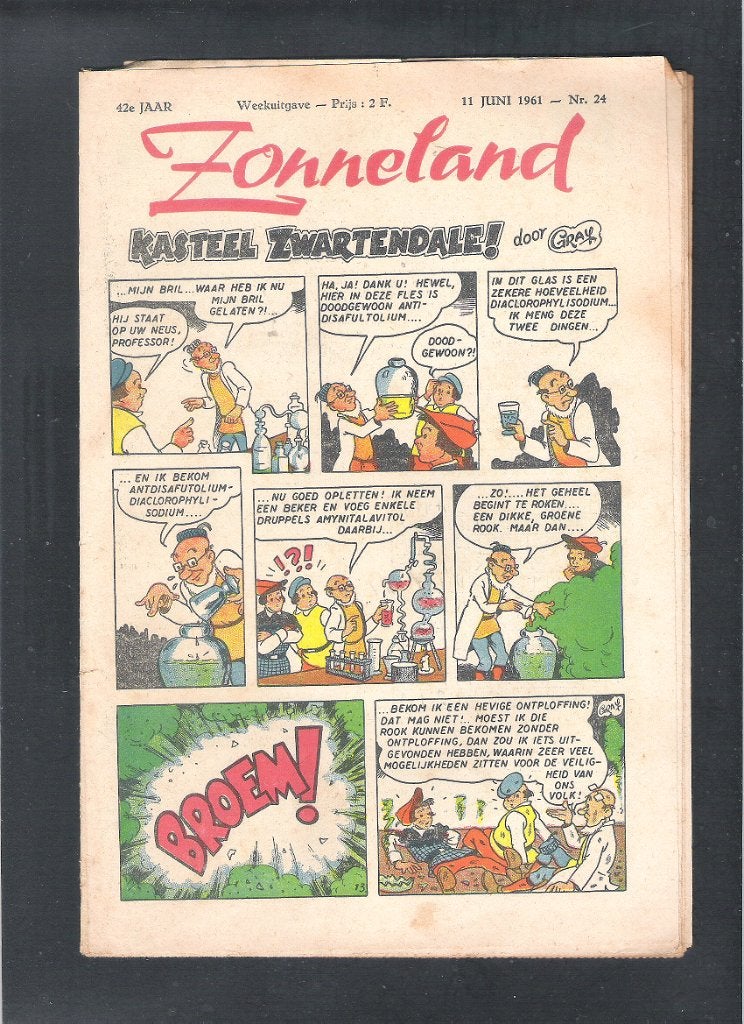 ZONNELAND 11 Juni 1961 Nr. 24  -  Kasteel Zwartendale, Ophalen of Verzenden, Gelezen