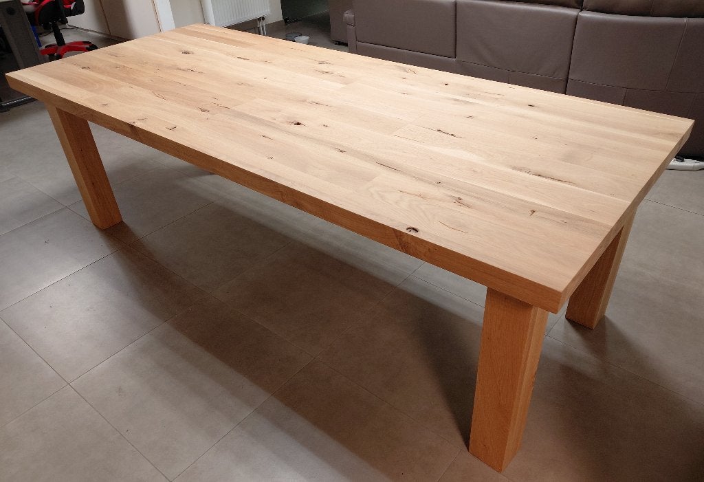 Eettafel, Ophalen, Eikenhout, 200 cm of meer, 50 tot 100 cm