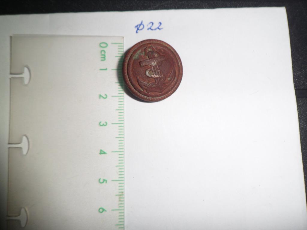 Knop militair uniform dia. 22mm, anker, Verzamelen, Ophalen of Verzenden