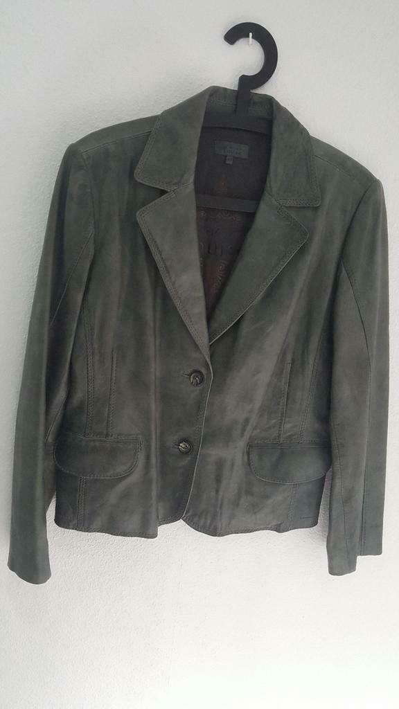 Blazer femme en cuir, Gris, Enlèvement ou Envoi, Comme neuf, Manteau