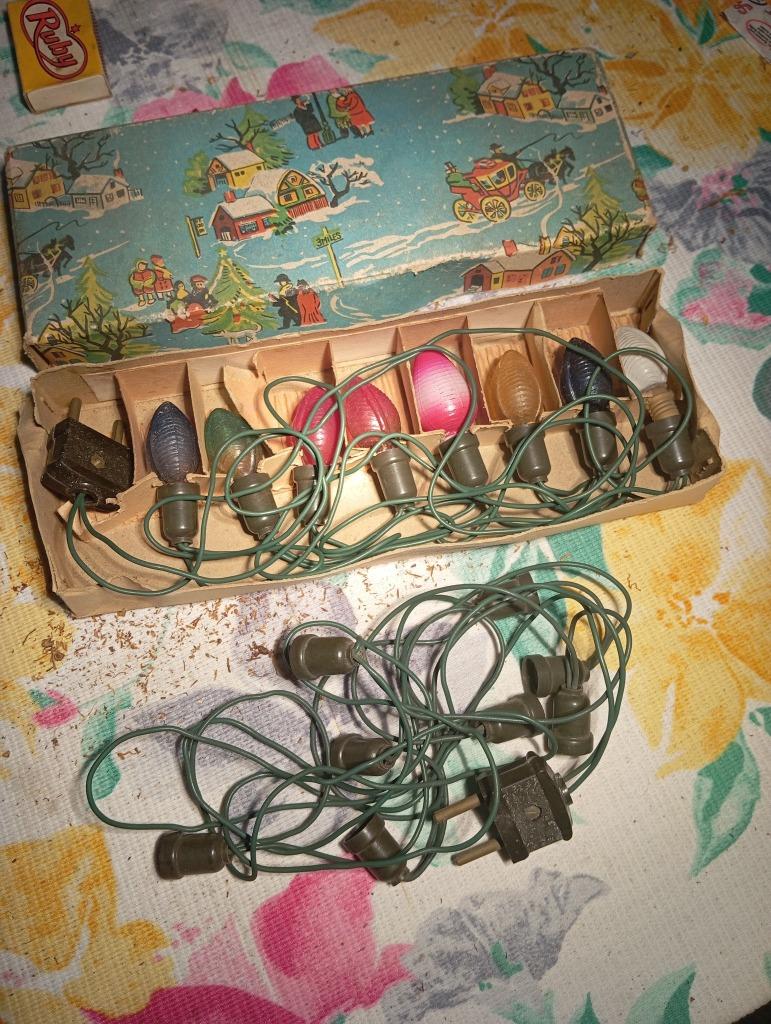 2 stuks antiek retro vintage kerstverlichting, Diversen, Verzenden