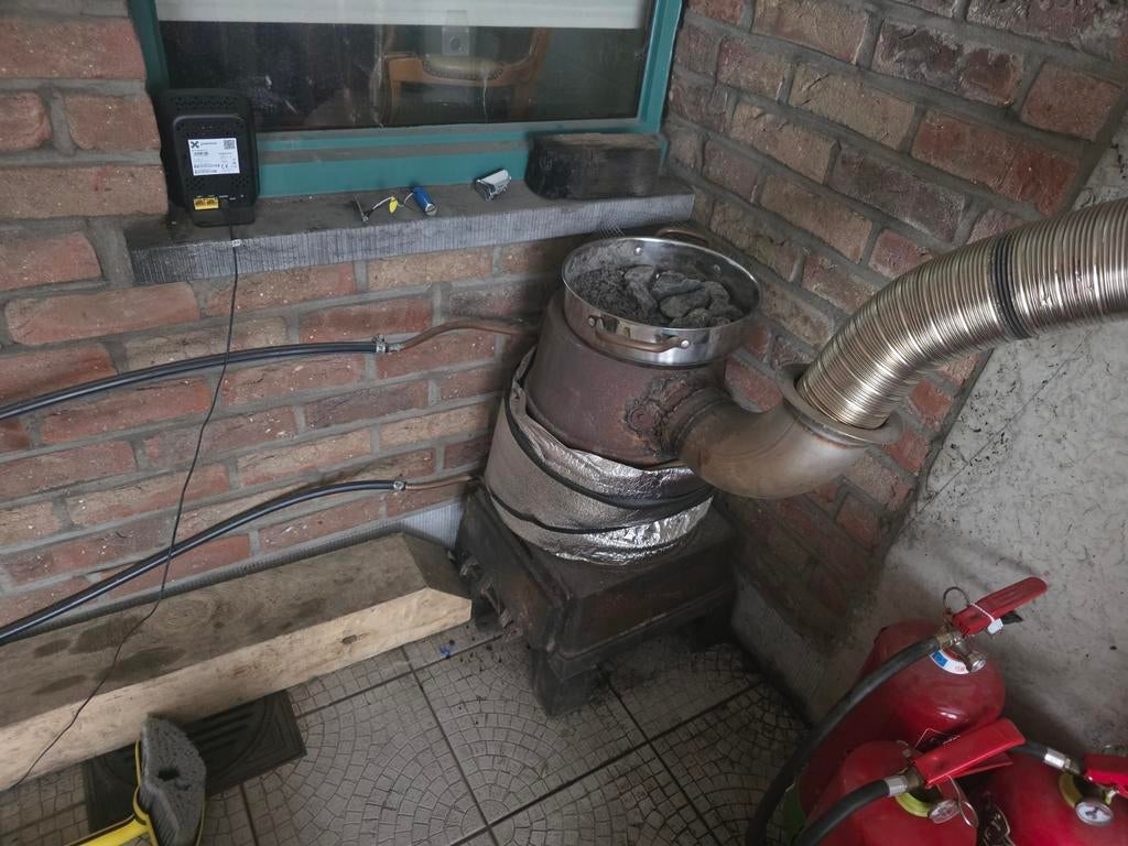 Garage/werkplaats houtkachel met warmtewisselaar, Bricolage & Construction, Chauffage & Radiateurs, Poêle, Enlèvement ou Envoi