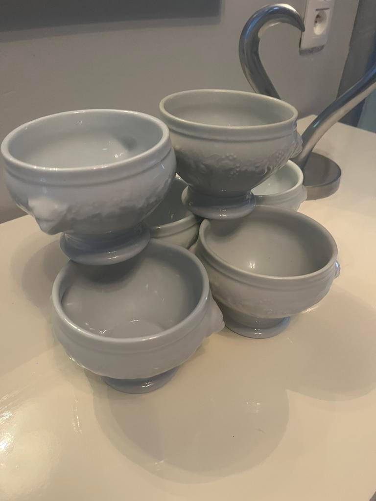 Lot de 6 Bol à soupe en porcelaine Philppe Deshouilières, Enlèvement ou Envoi