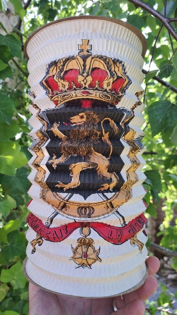 Superbe lampion patriotique belge en papier ABBL WWI WWII, Enlèvement ou Envoi