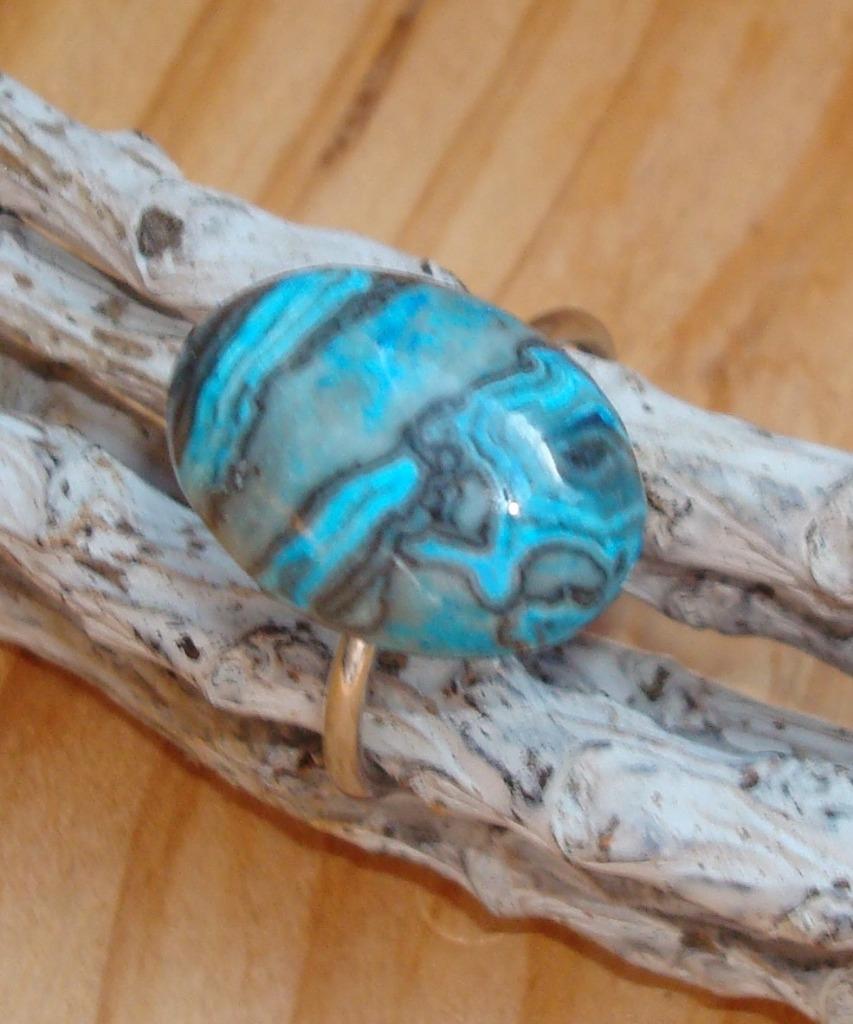 Verstelbare RVS ring met crazy lace agaat, Handtassen en Accessoires, Ringen, Nieuw, Blauw, IJzer of Staal, Met edelsteen, Verzenden