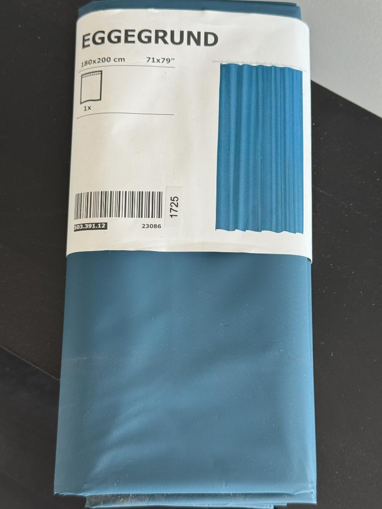 Rideau de douche IKEA EGGEGRUND vert-bleu, Enlèvement, Neuf, Bleu, Autres types