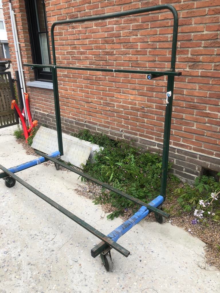 Platen kar loopt als nieuw, Doe-het-zelf en Bouw, Transportwagens, Ophalen, Zo goed als nieuw
