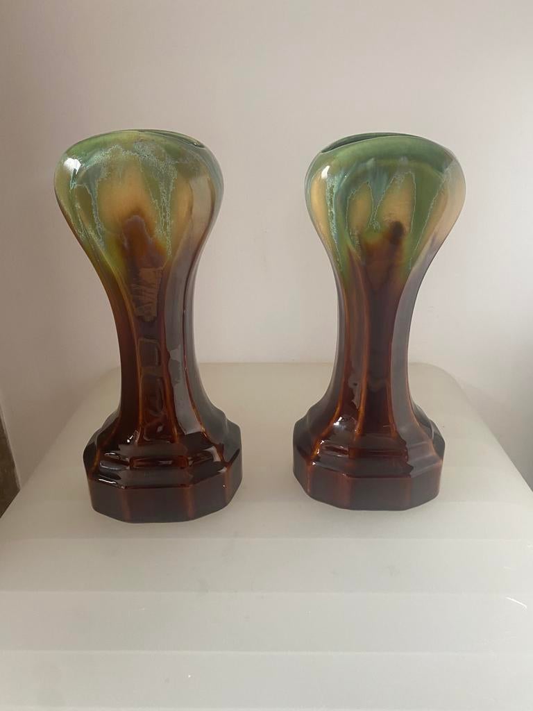 Paar art deco-vazen van Thulin, Antiek en Kunst, Antiek | Vazen, Ophalen of Verzenden