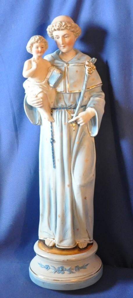 statue saint Antoine en biscuit 40 cm, Enlèvement ou Envoi