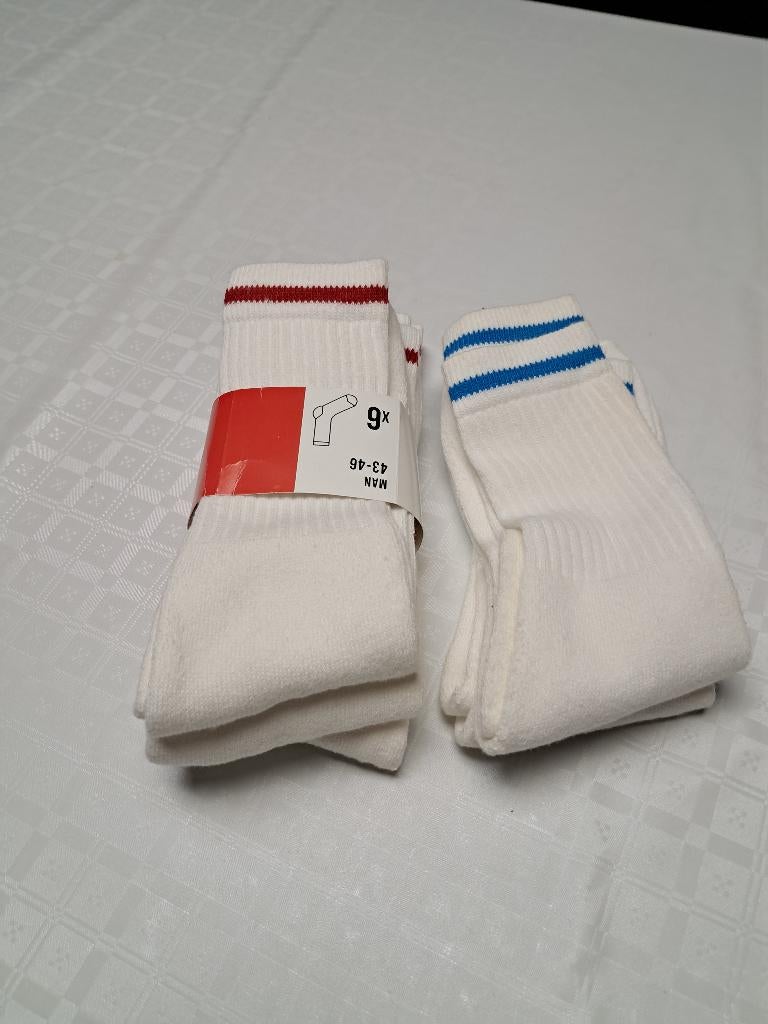 Witte sportsokken per 6st verpakt  NIEUW, Vêtements | Hommes, Chaussettes & Bas, Enlèvement, Neuf, Taille 43 à 46, Blanc