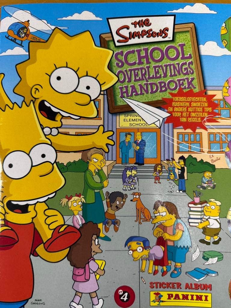 The Simpsons school overlevings handboek (stickerboek), Verzamelen, Ophalen of Verzenden, Zo goed als nieuw, Strip of Tekenfilm