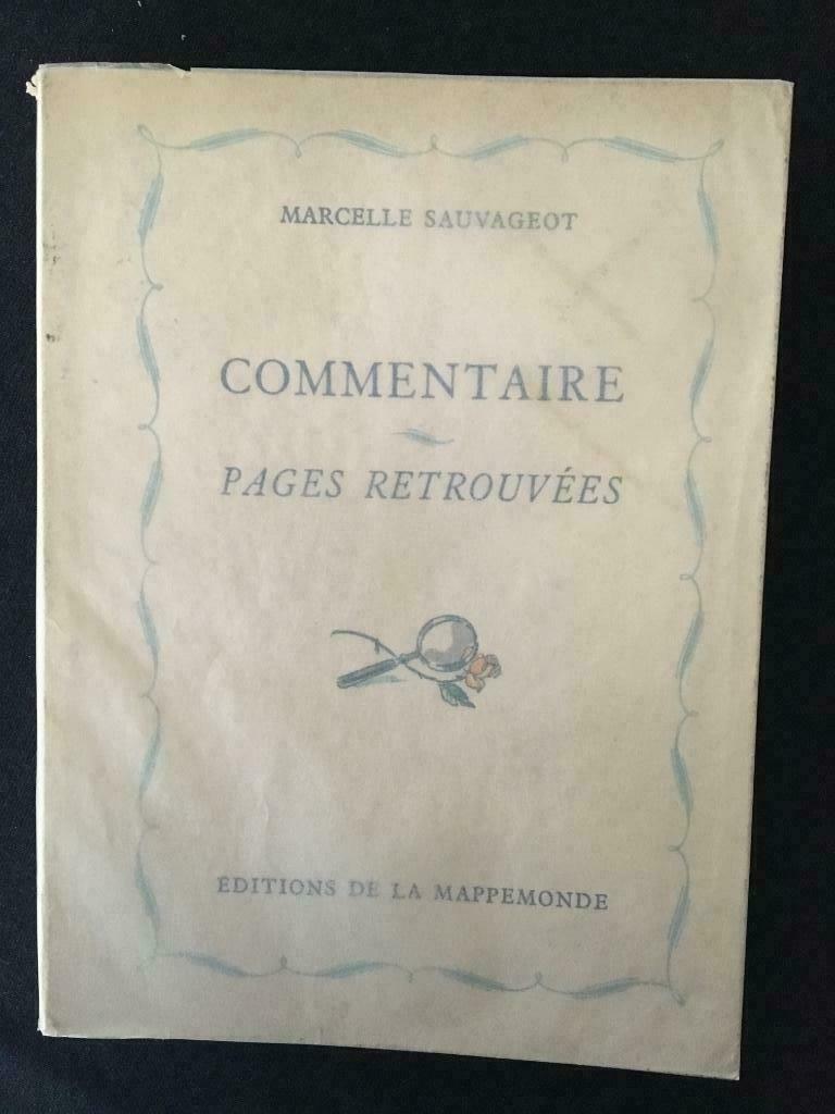 Commentaire pages retrouvées - Marcelle Sauvageot, Verzenden