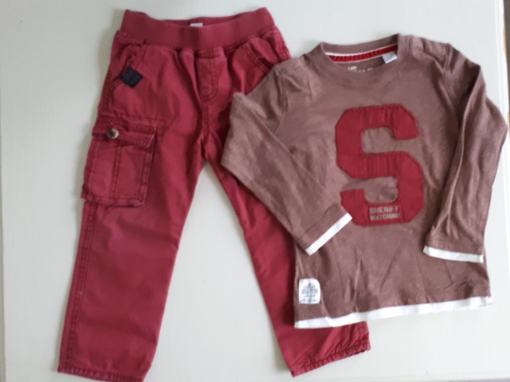 broek + longsleeve / NIEUW / bordeau-bruin / 36m, Ophalen of Verzenden, Zo goed als nieuw, Jongen, Broek