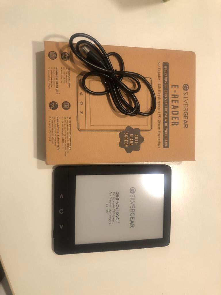 Silvergear E-reader - Zwart  | 6 inch | 4 GB interne opslag, Informatique & Logiciels, E-readers, Enlèvement, Comme neuf, Écran tactile