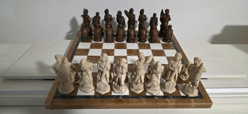 Jeux échecs en marbre 6 kg, Enlèvement ou Envoi