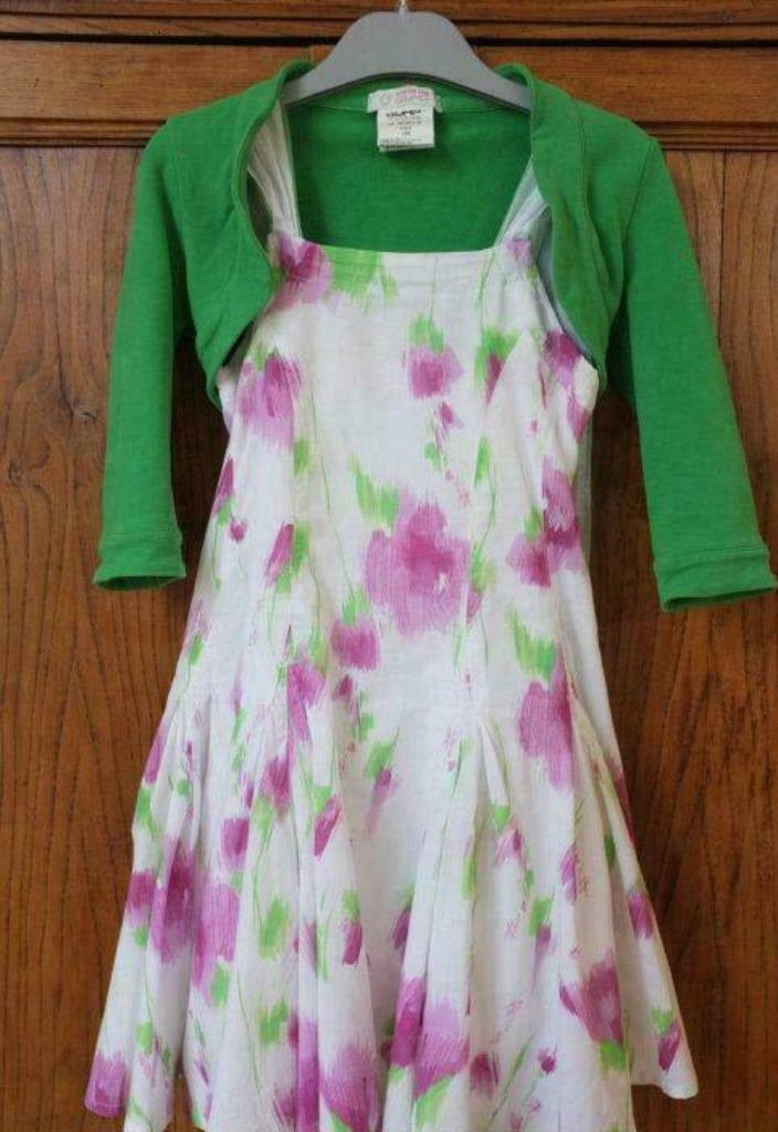 prachtige zomerjurk/communie jurk + bolero maat 122 (meisje), Meisje, Ophalen of Verzenden, Zo goed als nieuw, Jurk of Rok