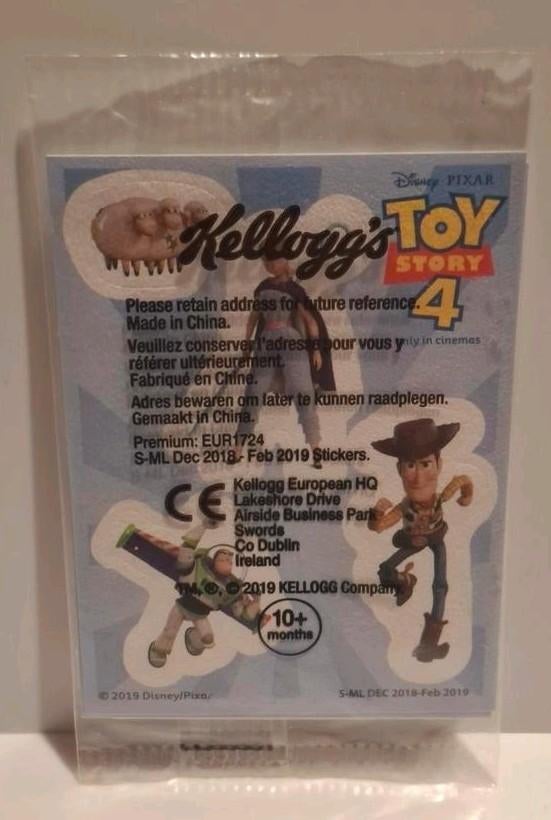 Toy Story 4 Kellogg's Kaart NIEUW 2019, Verzenden, Nieuw