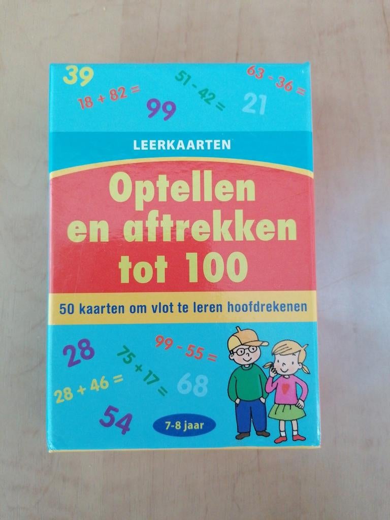 Optellen en aftrekken tot 100 - Leerkaarten 7-8jaar, Ophalen, Zo goed als nieuw