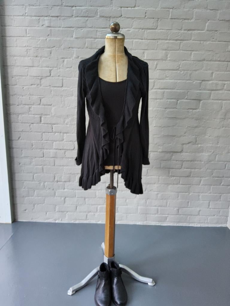 Élégant gilet à volants en coton noir - Street One, Enlèvement ou Envoi, Taille 36 (S), Street One, Porté