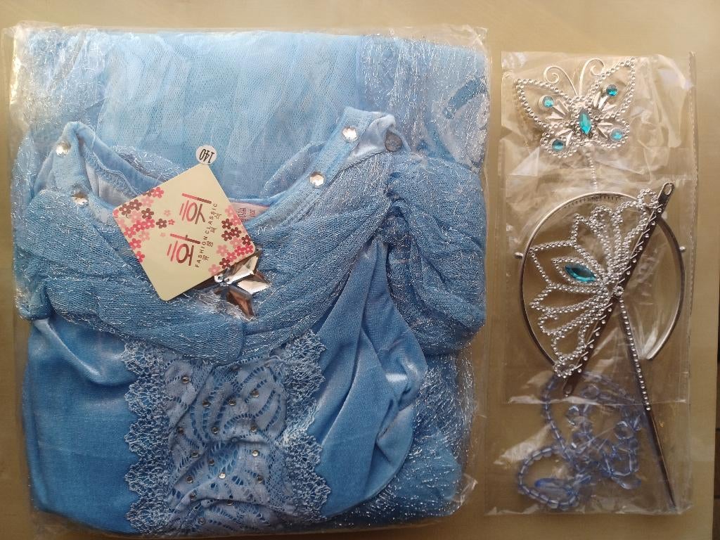 Prinsessenjurk + accessoires (NIEUW), Ophalen of Verzenden, Nieuw, 134 t/m 140, Meisje