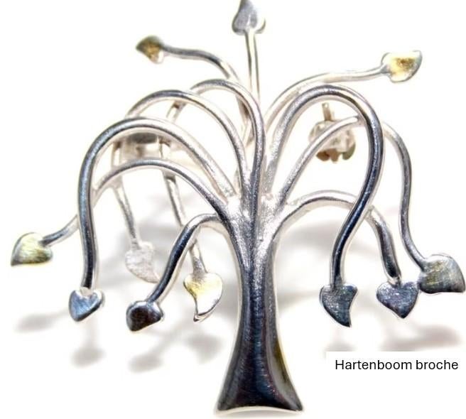 Valentijn : Schitterende Sterling Zilver Hartenboom Broche, Bijoux, Sacs & Beauté, Broches, Neuf, Enlèvement ou Envoi, Moins de 4 cm