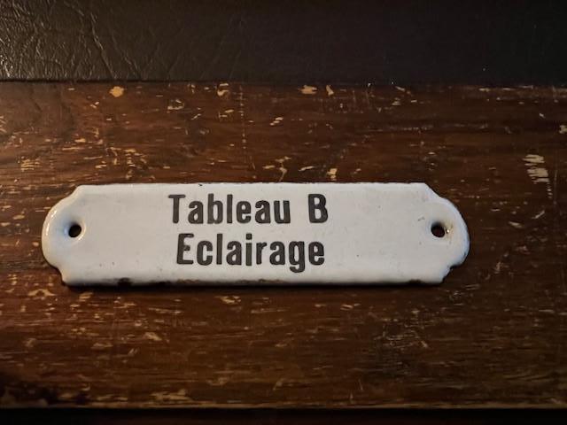 Petite plaque émaillée Tableau B Eclairage, Enlèvement