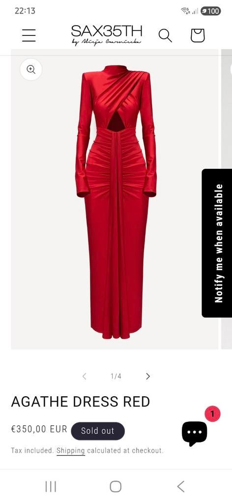 Robe femme rouge neuve, Ophalen, Rood