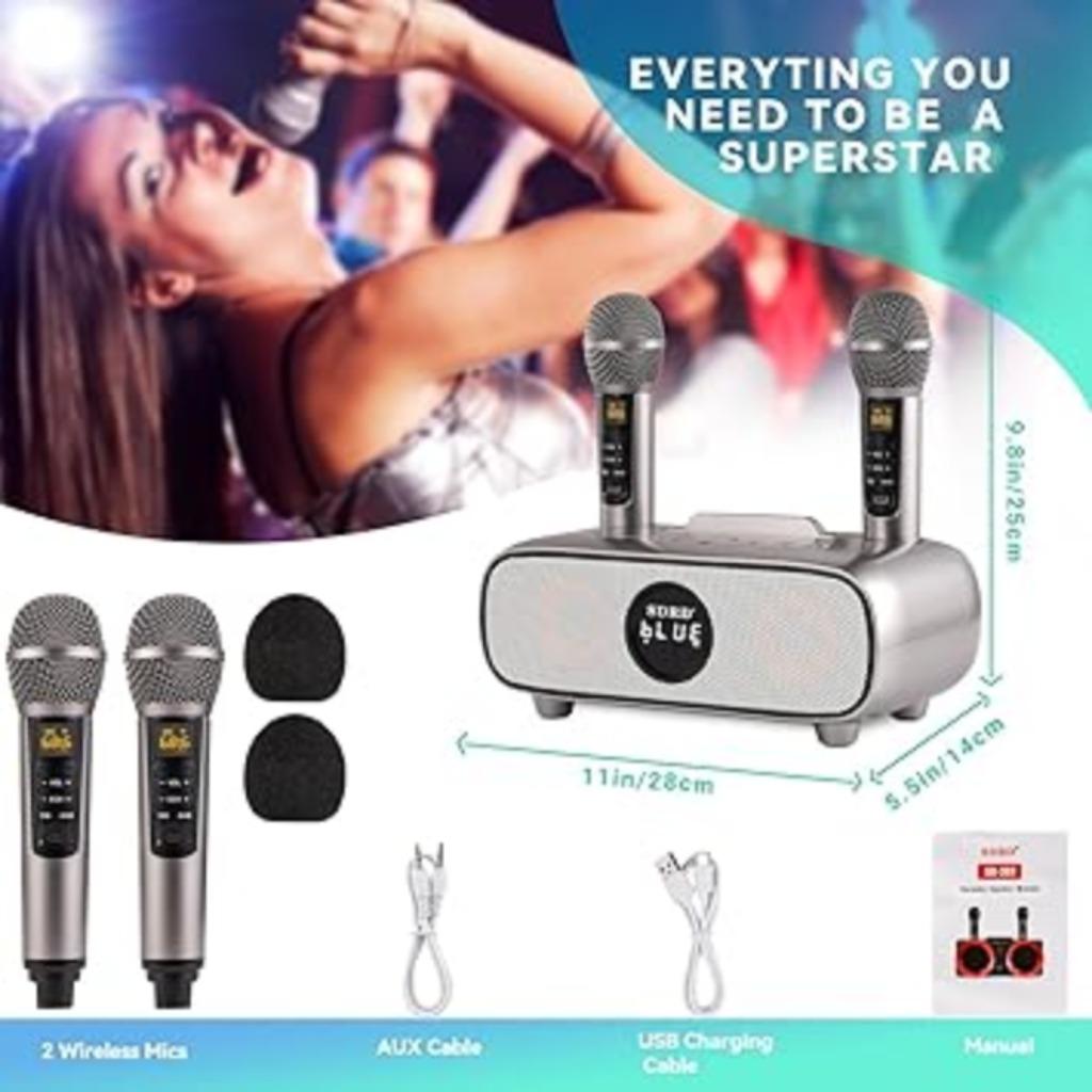 Karaoke machine met 2 microfoons SNELLE GRATIS LEVERING, DLARA, -, Verzenden, -