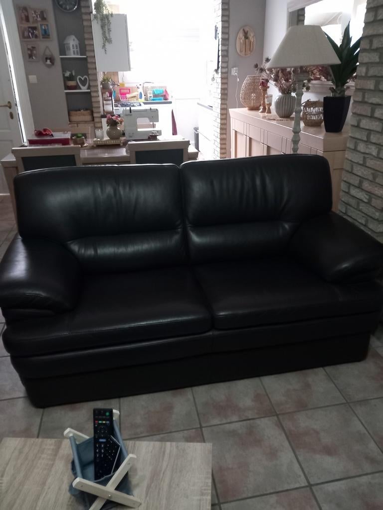 Canapé cuir comme neuf à vendre, Maison & Meubles, Enlèvement, Cuir
