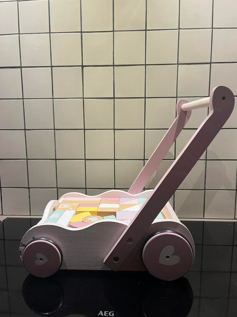 Loopwagentje met blokken, Enlèvement, Utilisé, Jouet à Rouler ou à Bascule