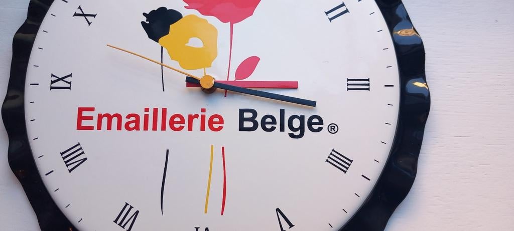 Geëmailleerde klok, Belgische emaillering, Verzamelen, Ophalen of Verzenden