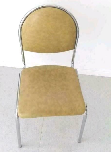 🟩 2 chaises skaï vertes + 2 tabourets piètement chromé, Maison & Meubles, Accessoires pour la Maison | Autre, Utilisé, Cuir, Vert