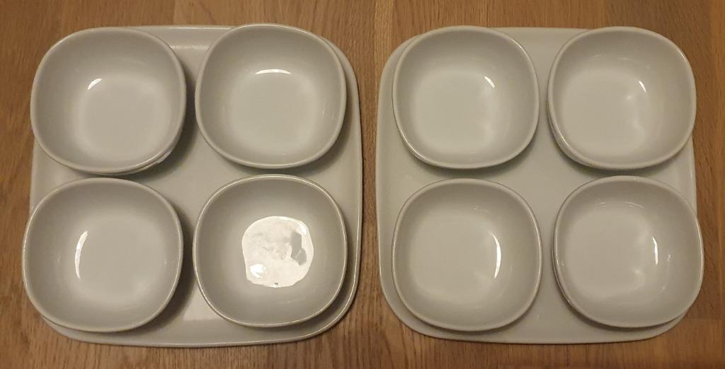 2 sets aperitiefschaaltjes, Huis en Inrichting, Keuken | Servies, Ophalen of Verzenden, Zo goed als nieuw, Aardewerk, Schaal of Schalen