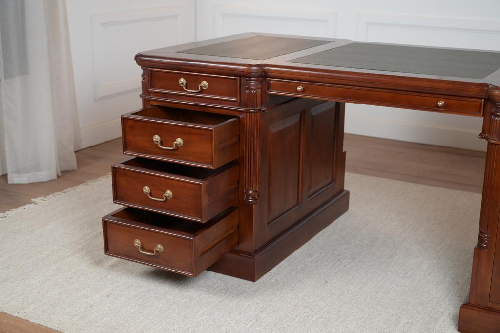 Klassiek Engels bureau 180x90 partnerdesk (NIEUW), Huis en Inrichting, Ophalen of Verzenden, Nieuw