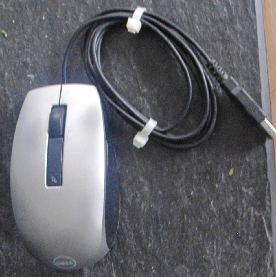 Souris laser USB Dell MOCZUL 1600dpi, argent, reconditionnée, Ophalen, Muis, Zo goed als nieuw, Dell
