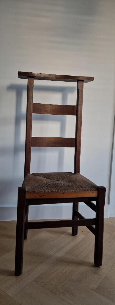 Vintage Stoel met rieten zitting anno 50-60, Huis en Inrichting, Ophalen, Gebruikt, Hout